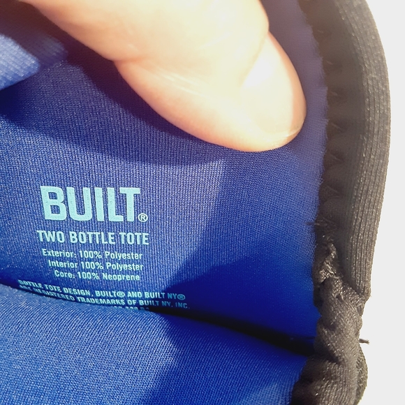 BUILT 2 WINE BOTTLE/ WATER BOTTLE (750ml-1liter) Carrier Tote Neoprene Bag (NWT) - Picture 5 of 7